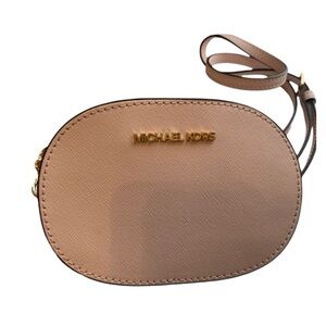 MICHAEL KORS Pink Crossbody Oval Leather Bag